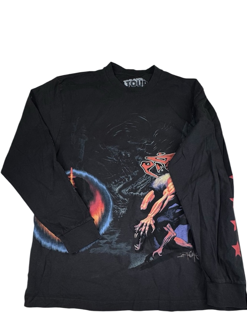 NWOT Travis Scott Tour Merch 2023 Shirt Men's Large Black Graphic Long Sleeve